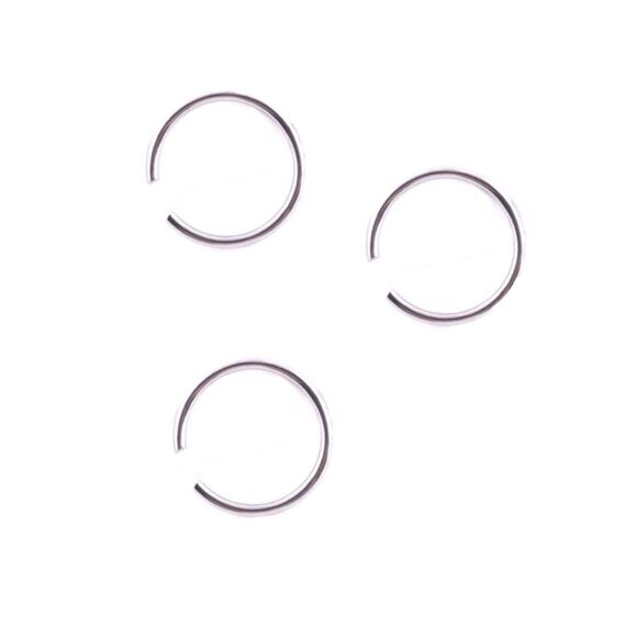 3 Silver Stainless Steel Nose Hoops 6mm - Picture 1 of 4